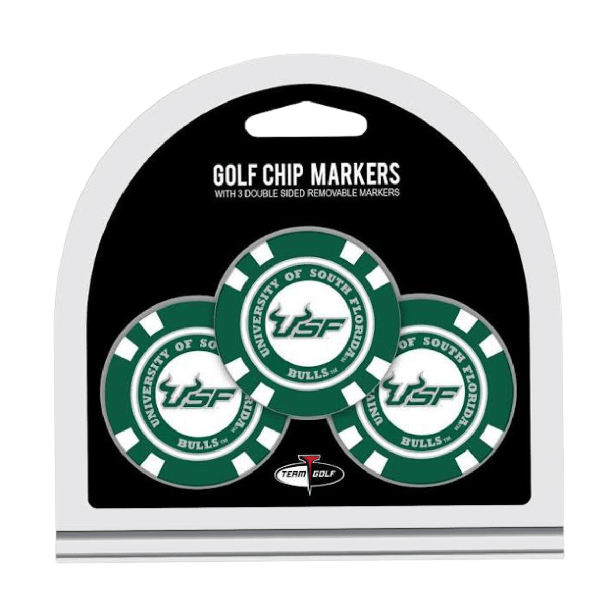 South Florida Bulls 3Pack Golf Poker Chip Markers Heads and Tails