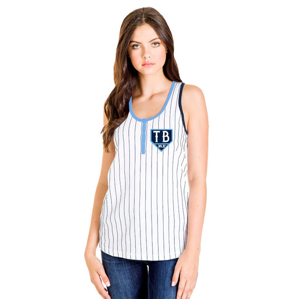 Tampa Bay Rays Women's Game Day Henley Pinstripe Tank Top