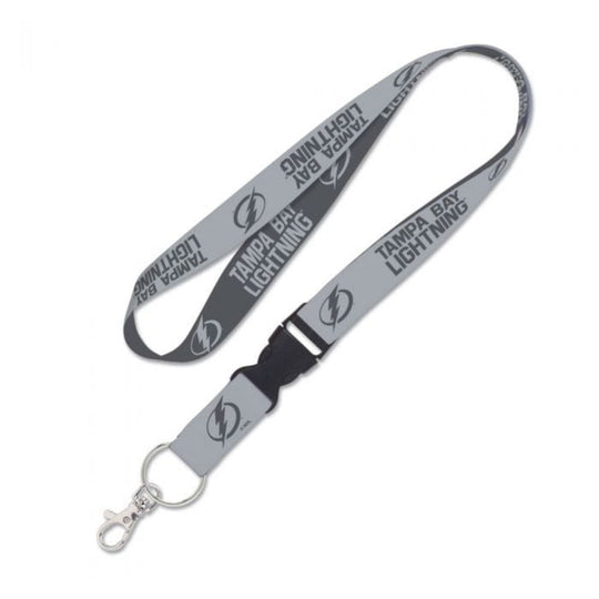 Tampa Bay Lightning 1" Charcoal Lanyard with Detachable Buckle