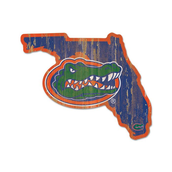 Florida Gators State Shape Wood Sign