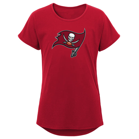 Tampa Bay Buccaneers Girls Youth Primary Logo Dolman Tee