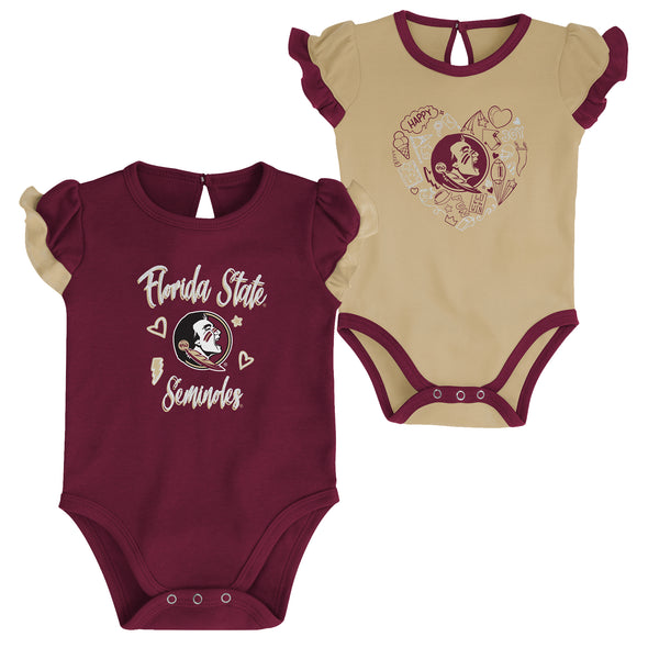 Florida State Seminoles Infant Too Much Love 2 Pack Creeper Set