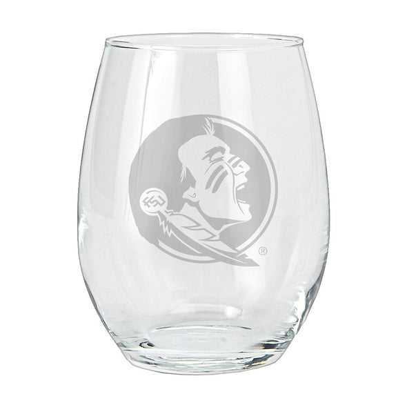 Florida State Seminoles 15oz Etched Stemless Wine Glass