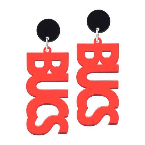 Tampa Bay Buccaneers Gameday "BUCS" Mirrored Acrylic Earring