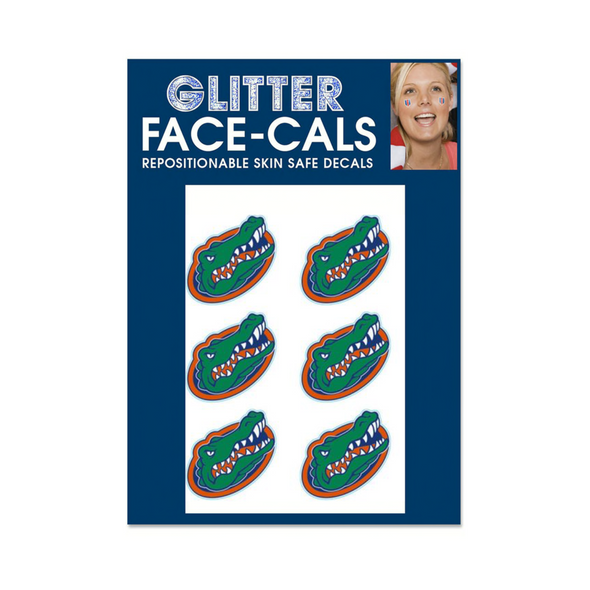 Florida Gators Glitter Primary Logo Face Cals - Pack of 6