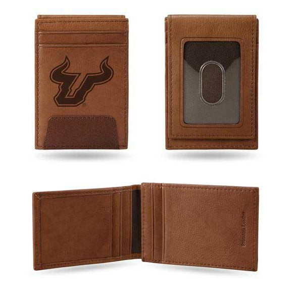 South Florida Bulls Premium Leather Front Pocket Wallet