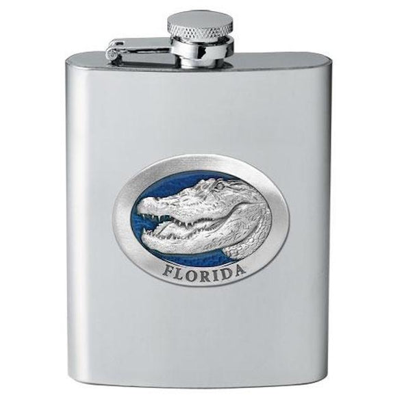 Florida Gators 8oz Pewter Emblem Stainless Steel Flask