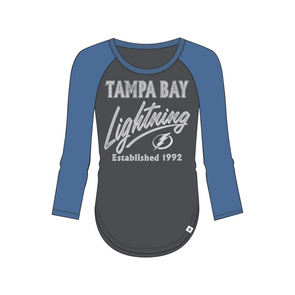 Tampa Bay Lightning Women's High Rise Frankie Raglan Tee 47 Brand