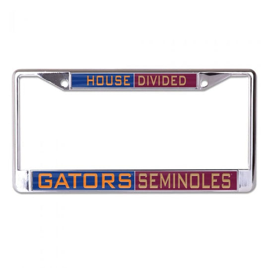 Florida Gators / Florida State Seminoles House Divided Back License Plate Frame