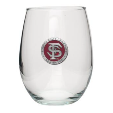 Florida State Seminoles 15oz Pewter Emblem Stemless Wine Goblet Heritage Pewter