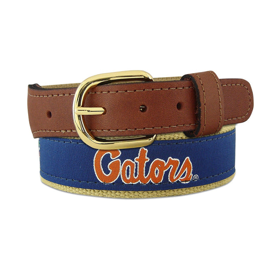 Florida Gators Ribbon With Tan Leather Belt