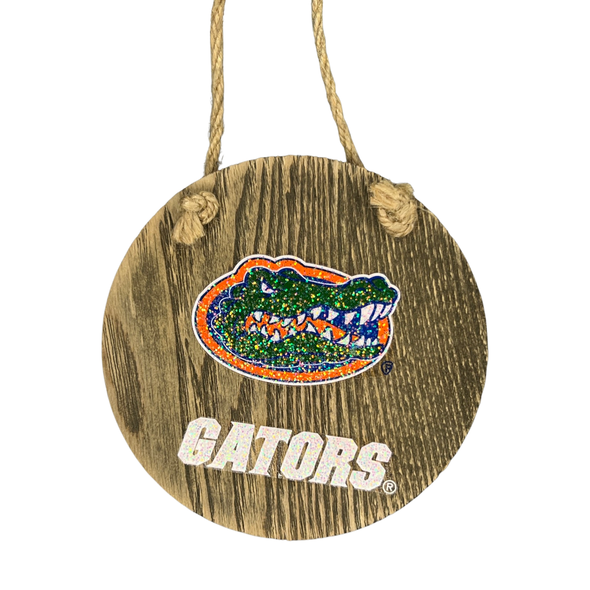 Florida Gators 4" Glitter Wood Disc Ornament